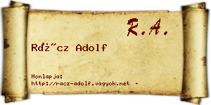 Rácz Adolf névjegykártya